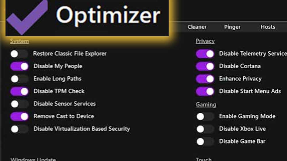 How to optimize Windows using Optimizer App